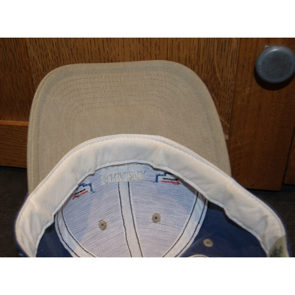 Vintage 90s Grand Canyon Navajo Blue Tan Snapback Hat Cap Fred Harvey Trading Co - Picture 6 of 7